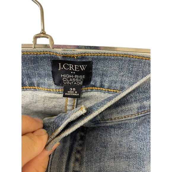 J. Crew High Rise Classic Vintage Distressed Straight Leg Jeans Women’s Size 35 - Picture 2 of 9